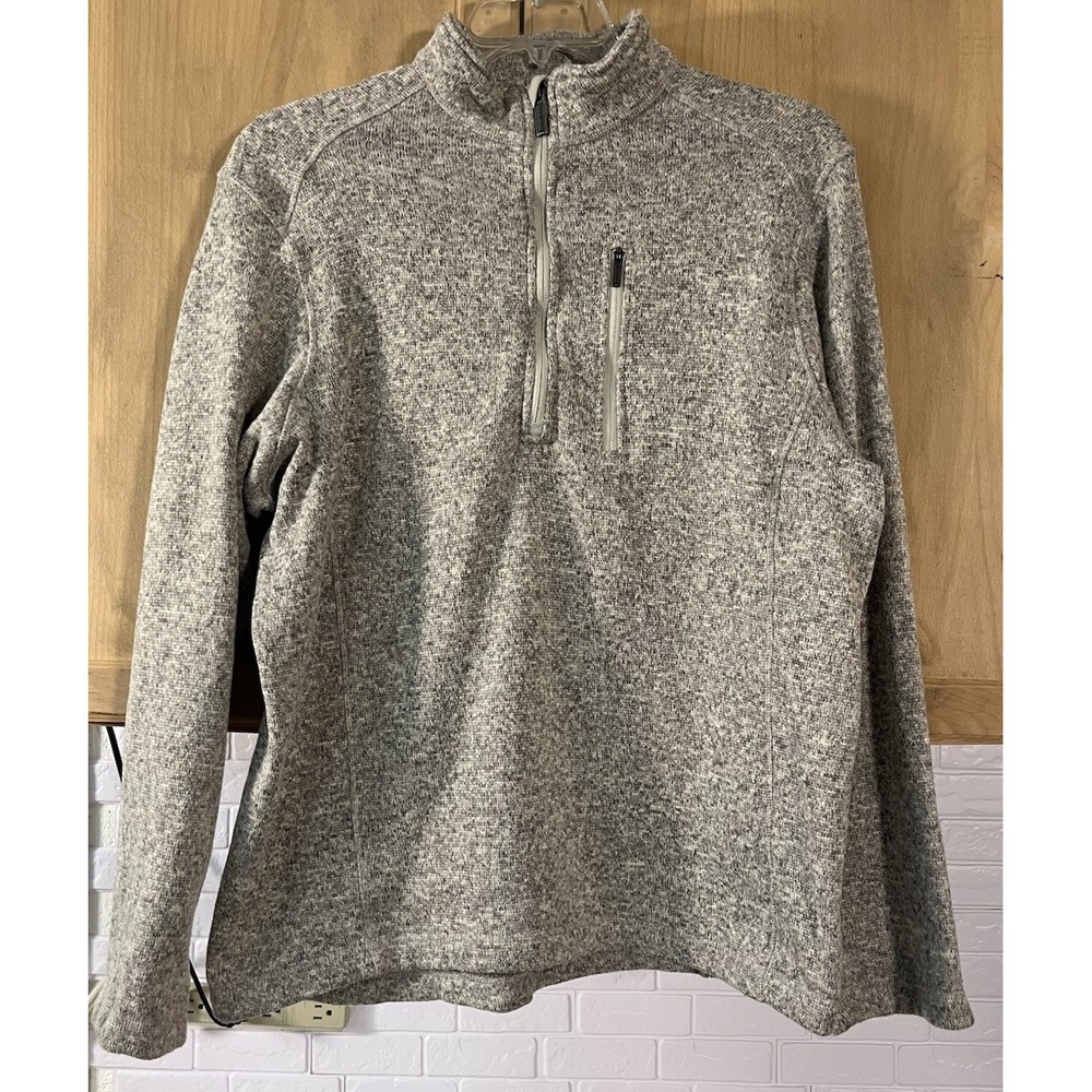 Woolrich Sweater Pullover Fleece 1/4 Zip‎ Mens XL Gray